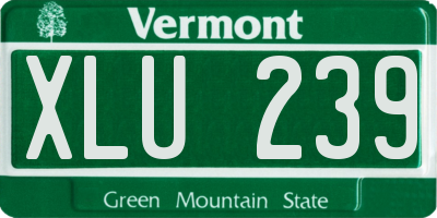VT license plate XLU239