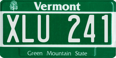 VT license plate XLU241