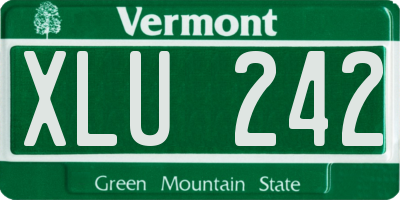 VT license plate XLU242