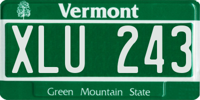 VT license plate XLU243