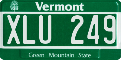VT license plate XLU249