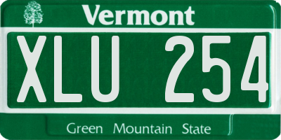 VT license plate XLU254