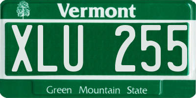 VT license plate XLU255