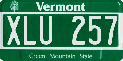 VT license plate XLU257