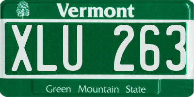 VT license plate XLU263