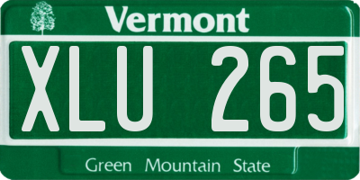 VT license plate XLU265