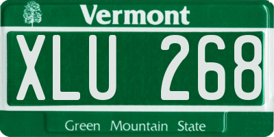 VT license plate XLU268