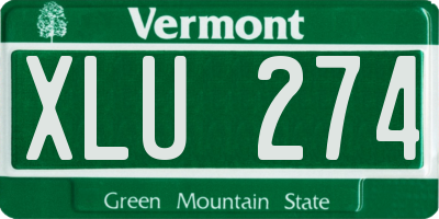 VT license plate XLU274