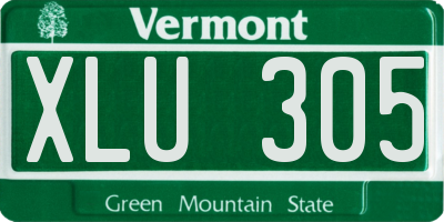VT license plate XLU305