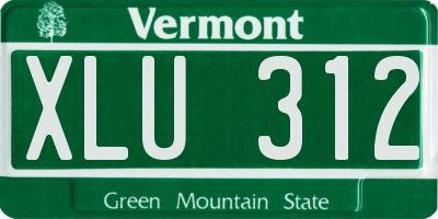 VT license plate XLU312
