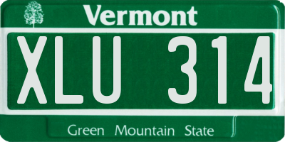 VT license plate XLU314