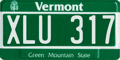 VT license plate XLU317