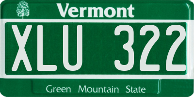 VT license plate XLU322