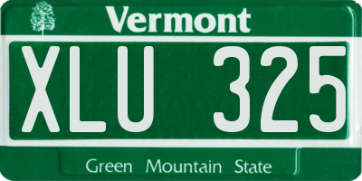VT license plate XLU325
