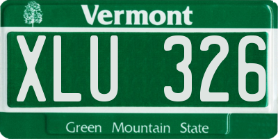 VT license plate XLU326