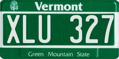 VT license plate XLU327