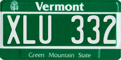 VT license plate XLU332