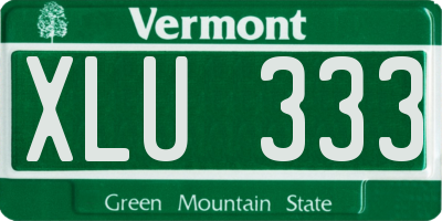 VT license plate XLU333