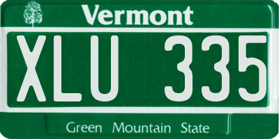 VT license plate XLU335