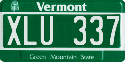 VT license plate XLU337