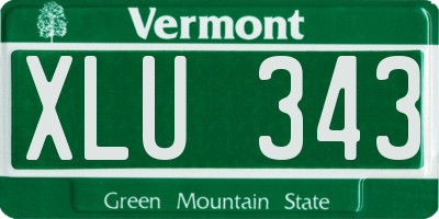 VT license plate XLU343