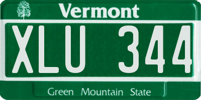 VT license plate XLU344