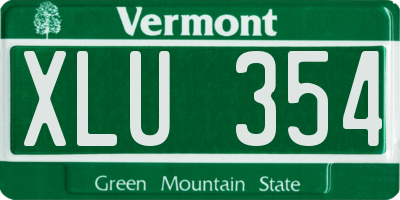 VT license plate XLU354