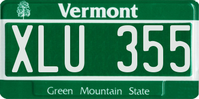 VT license plate XLU355