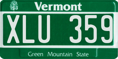 VT license plate XLU359
