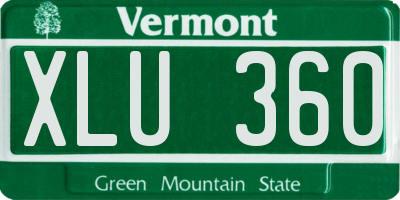 VT license plate XLU360