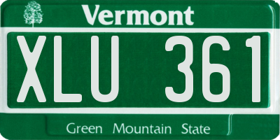 VT license plate XLU361