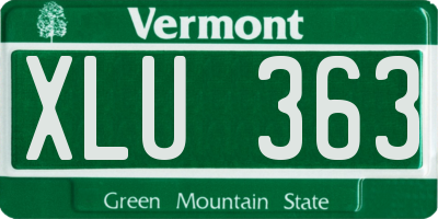 VT license plate XLU363