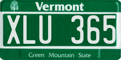 VT license plate XLU365