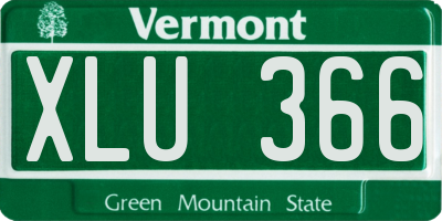VT license plate XLU366