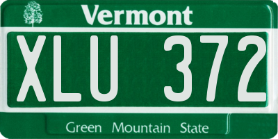 VT license plate XLU372