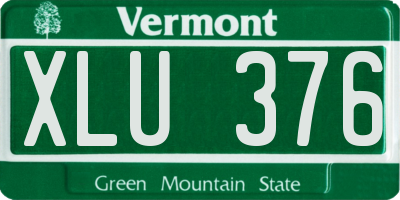 VT license plate XLU376