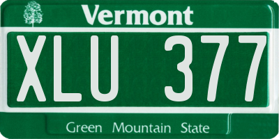 VT license plate XLU377
