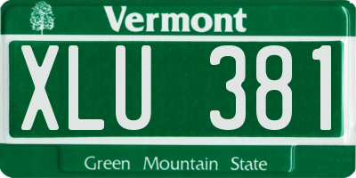 VT license plate XLU381