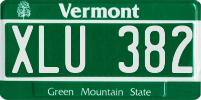 VT license plate XLU382