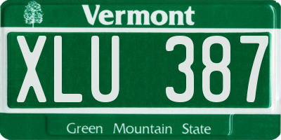 VT license plate XLU387
