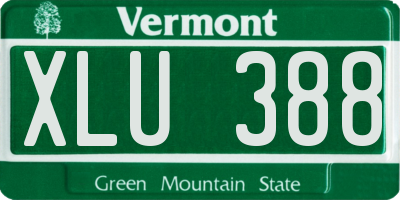 VT license plate XLU388