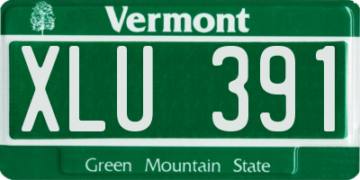 VT license plate XLU391