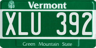 VT license plate XLU392