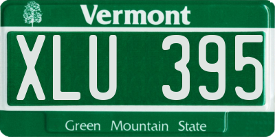 VT license plate XLU395