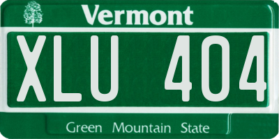 VT license plate XLU404