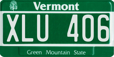 VT license plate XLU406