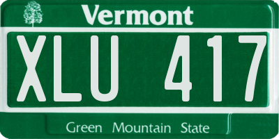 VT license plate XLU417