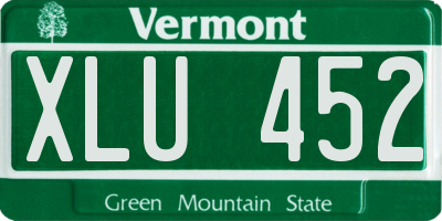 VT license plate XLU452