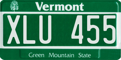 VT license plate XLU455