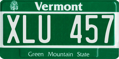 VT license plate XLU457